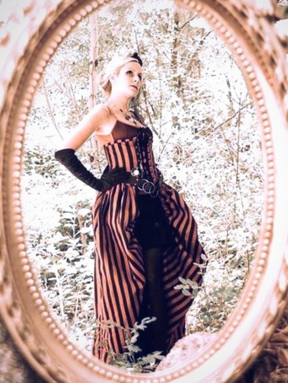 Hilary's Vanity Striped Corset Dress 4X